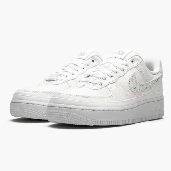 Hvit  Nike Air Force 1 LX Reveal Svart Swoosh CJ1650 100 Dame/Herre Sneakers