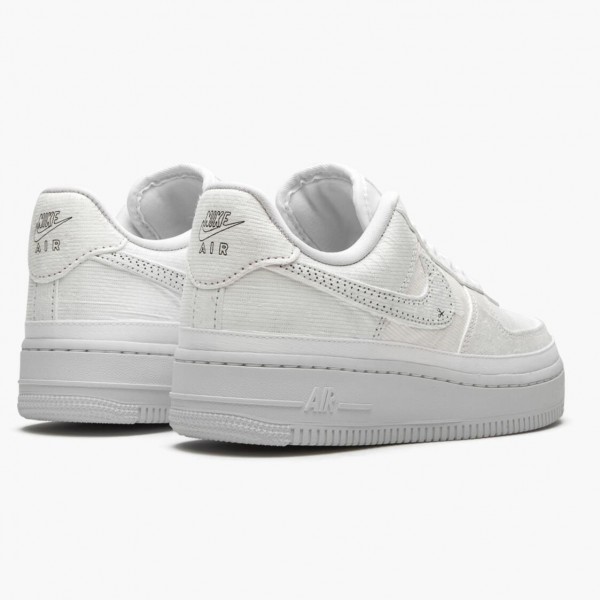 Hvit  Nike Air Force 1 LX Reveal Svart Swoosh CJ1650 100 Dame/Herre Sneakers