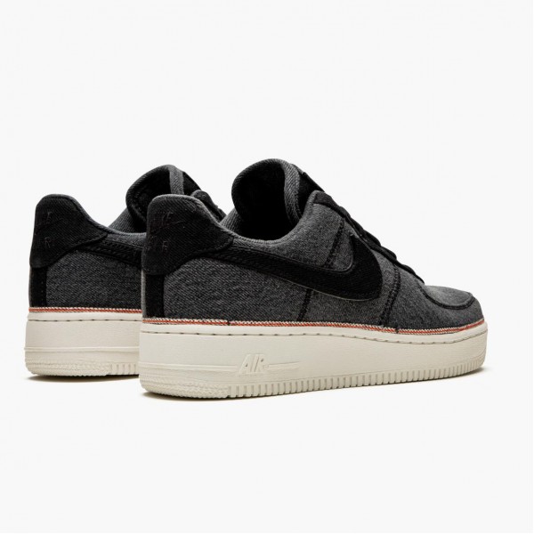 Svart  Nike Air Force 1 Low 3x1 Denim Svart 905345 006 Herre Sneakers