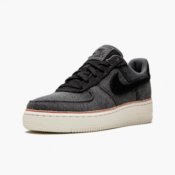 Svart  Nike Air Force 1 Low 3x1 Denim Svart 905345 006 Herre Sneakers