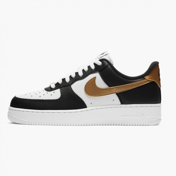 Nike Air Force 1 Low Svart Hvit Metallic Gull CZ9189 001 Dame/Herre