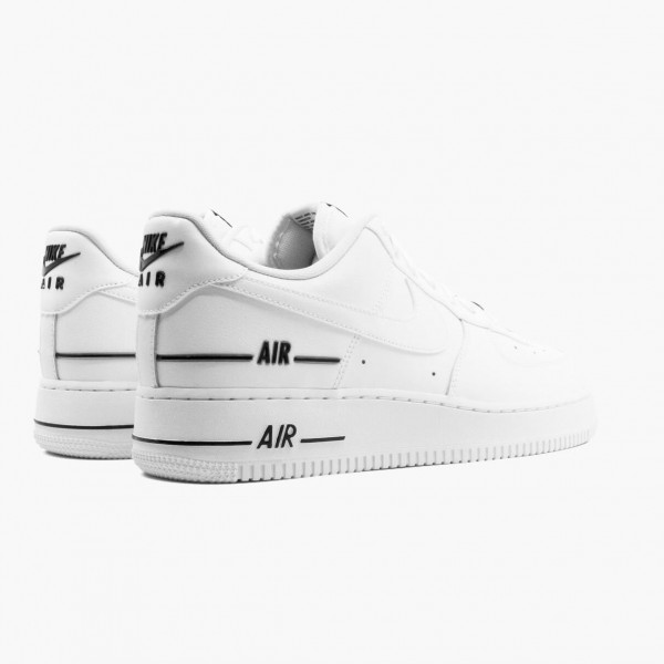 Blå  Nike Air Force 1 Low Double Air Low Hvit Svart CJ1379 100 Dame/Herre Sneakers