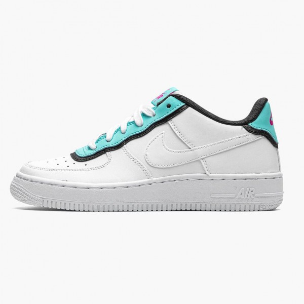 Nike Air Force 1 Low GS Double Layer Aqua Svart BV1084 100 Dame