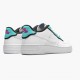 Blå  Nike Air Force 1 Low GS Double Layer Aqua Svart BV1084 100 Dame Sneakers