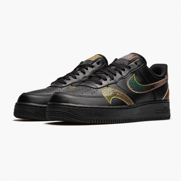 Blå  Nike Air Force 1 Low Misplaced Swooshes Svart Multi CK7214 001 Dame/Herre Sko