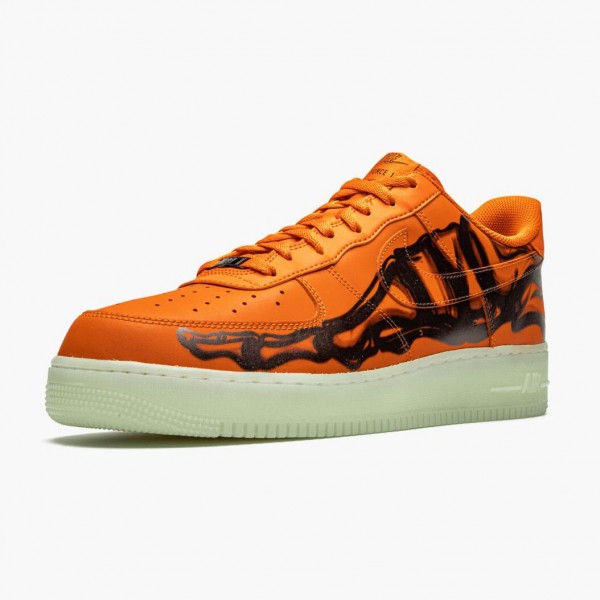 Brun  Nike Air Force 1 Low Oransje Skeleton CU8067 800 Dame/Herre Sneakers