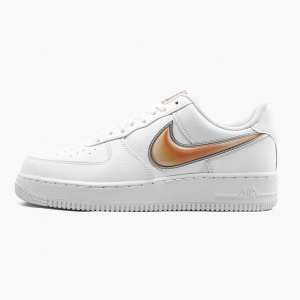 Nike Air Force 1 Low Oversized Swoosh Hvit Oransje Peel AO2441 102 Dame/Herre