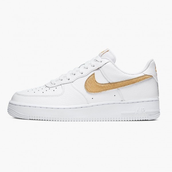 Nike Air Force 1 Low Pony Hair Snakeskin Club Gull CW7567 101 Dame/Herre