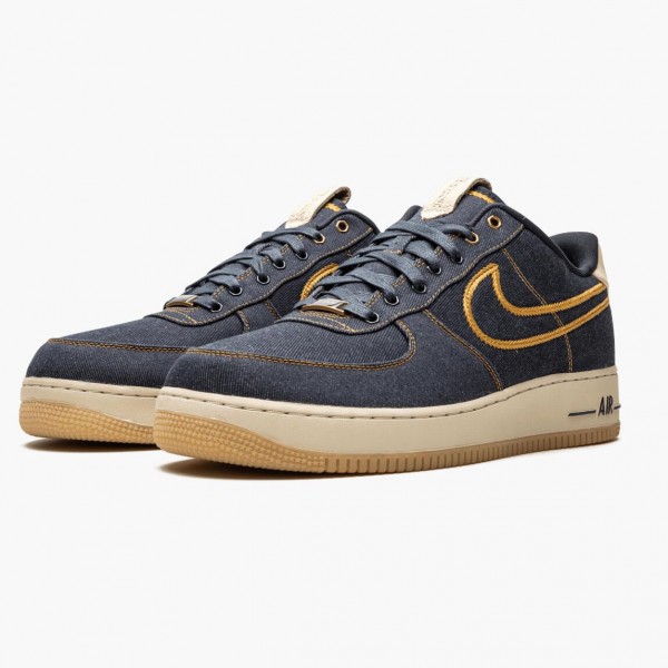 Rød  Nike Air Force 1 Low Premium Denim 318775 404 Dame/Herre Sko