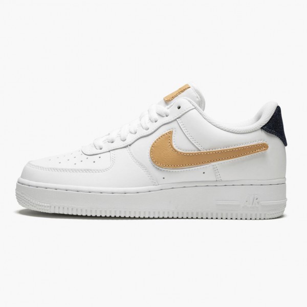 Nike Air Force 1 Low Removable Swoosh Pack Hvit Vachetta Tan CT2253 100 Dame/Herre