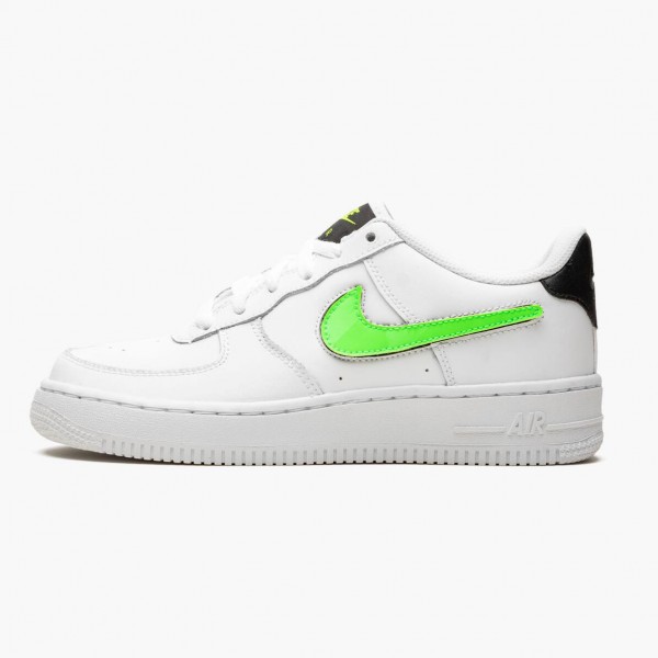 Nike Air Force 1 Low Removable Swoosh Hvit Grønn Strike AR7446 100 Dame/Herre