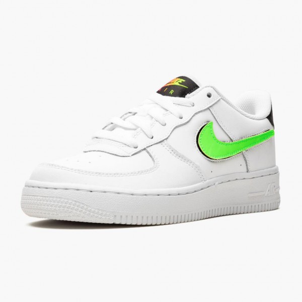 Rød  Nike Air Force 1 Low Removable Swoosh Hvit Grønn Strike AR7446 100 Dame/Herre Sko