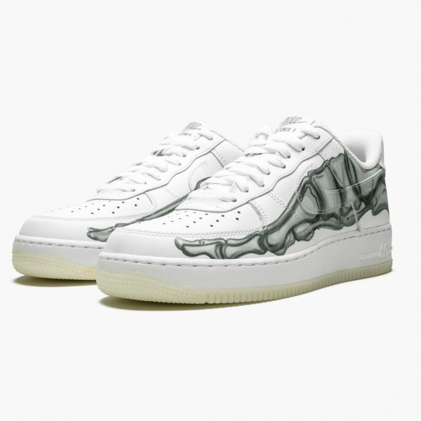 Hvit  Nike Air Force 1 Low Skeleton Halloween BQ7541 100 Dame/Herre Sneakers