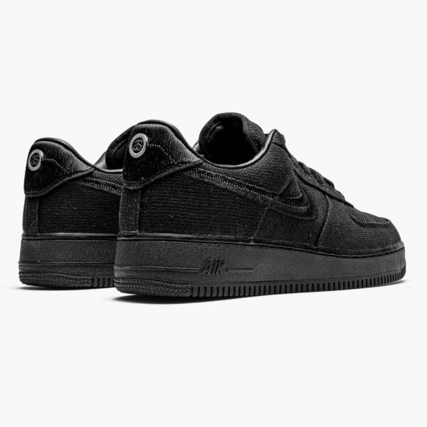 Blå  Nike Air Force 1 Low Stussy Svart CZ9084 001 Dame/Herre Sneakers