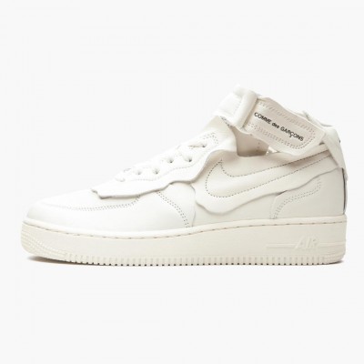 Nike Air Force 1 Mid Comme des Garcons Hvit DC3601 100 Dame/Herre