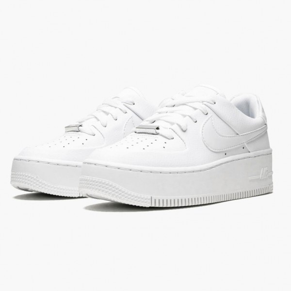 Rabatt  Nike Air Force 1 Sage Low Triple Hvit AR5339 100 Dame/Herre Sneakers