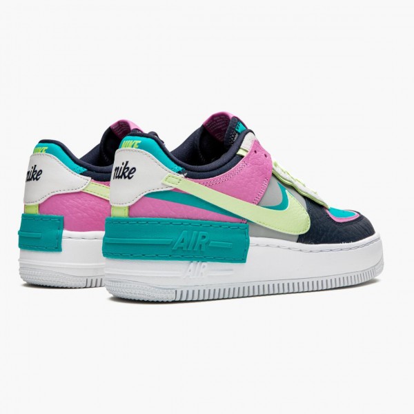 Rabatt  Nike Air Force 1 Shadow Barely Volt Oracle Aqua CK3172 001 Dame Sneakers