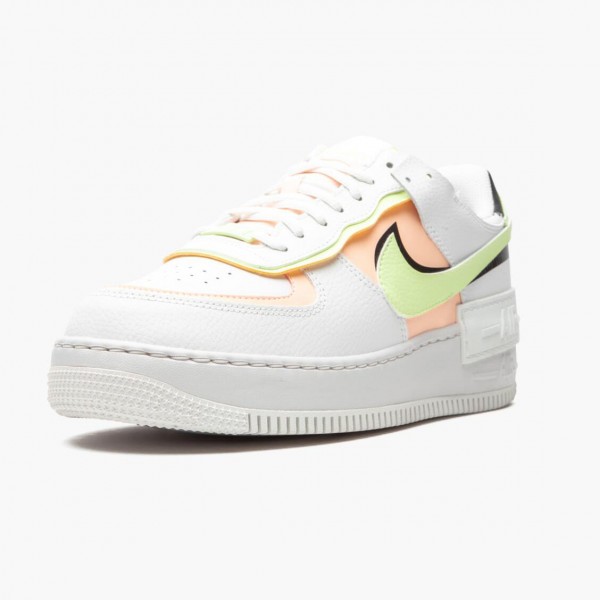 Butikk  Nike Air Force 1 Shadow Summit Hvit Barely Volt Crimson Tint CI0919 107 Dame Sko