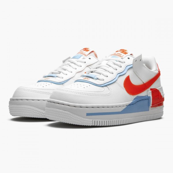 Brun  Nike Air Force 1 Shadow Summit Hvit Team Oransje CQ9503 100 Dame/Herre Sneakers