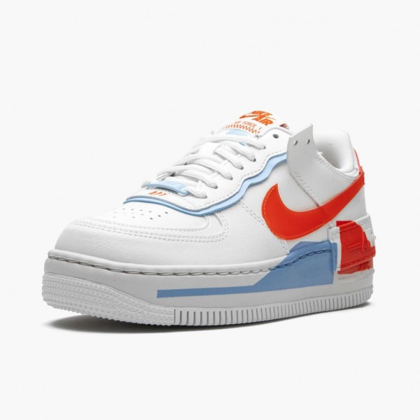 Brun  Nike Air Force 1 Shadow Summit Hvit Team Oransje CQ9503 100 Dame/Herre Sneakers