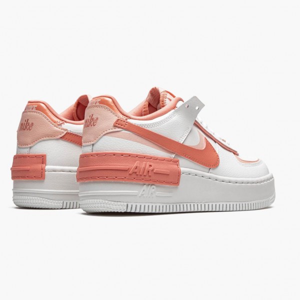 Brun  Nike Air Force 1 Shadow Hvit Coral Rosa CJ1641 101 Dame/Herre Sneakers