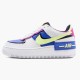 Blå  Nike Air Force 1 Shadow Hvit Sapphire Barely Volt CJ1641 100 Dame Sko