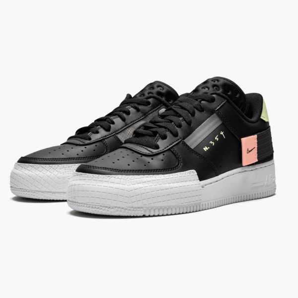 Rød  Nike Air Force 1 Type Svart CI0054 001 Dame/Herre Sko