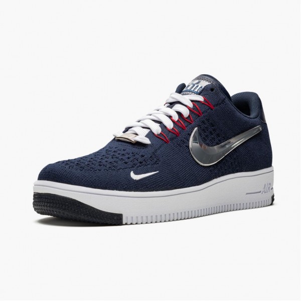 Hvit  Nike Air Force 1 Ultra Flyknit Patriots 6X Champs CU9335 400 Dame/Herre Sneakers