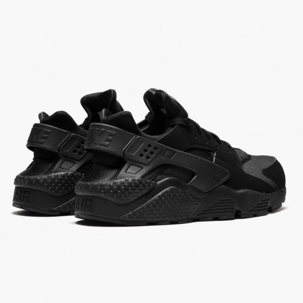 Blå  Nike Air Huarache Svart Svart Hvit 318429 003 Dame/Herre Sko