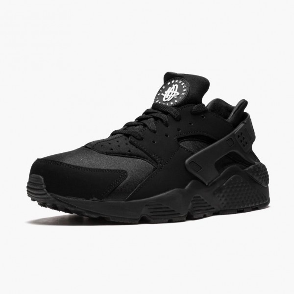 Blå  Nike Air Huarache Svart Svart Hvit 318429 003 Dame/Herre Sko