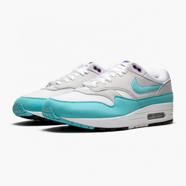 Svart  Nike Air Max 1 Anniversary Aqua 908375 105 Dame/Herre Sneakers