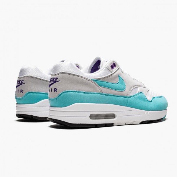 Svart  Nike Air Max 1 Anniversary Aqua 908375 105 Dame/Herre Sneakers