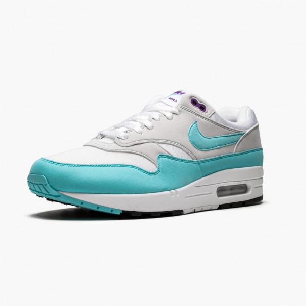 Svart  Nike Air Max 1 Anniversary Aqua 908375 105 Dame/Herre Sneakers