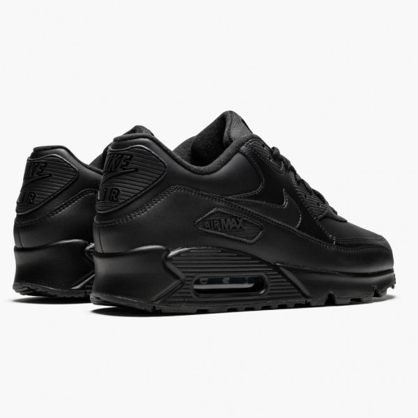 Ny  Nike Air Max 90 Leather Svart 302519 001 Dame/Herre Sneakers