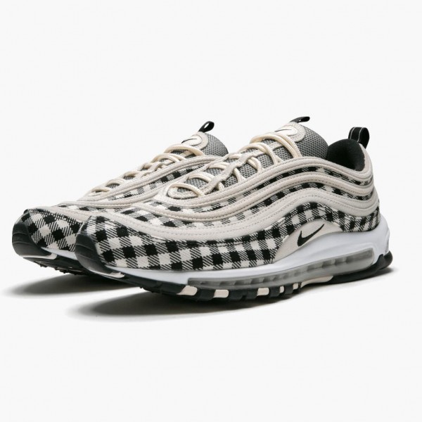 Rød  Nike Air Max 97 Plaid Light Cream 312834 201 Dame/Herre Sneakers