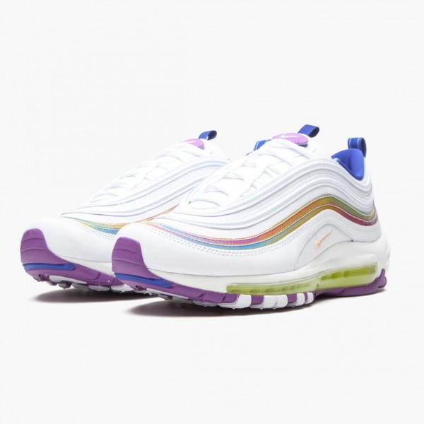 Billig  Nike Air Max 97 Hvit Iridescent Stripes CW2456 100 Dame Sneakers