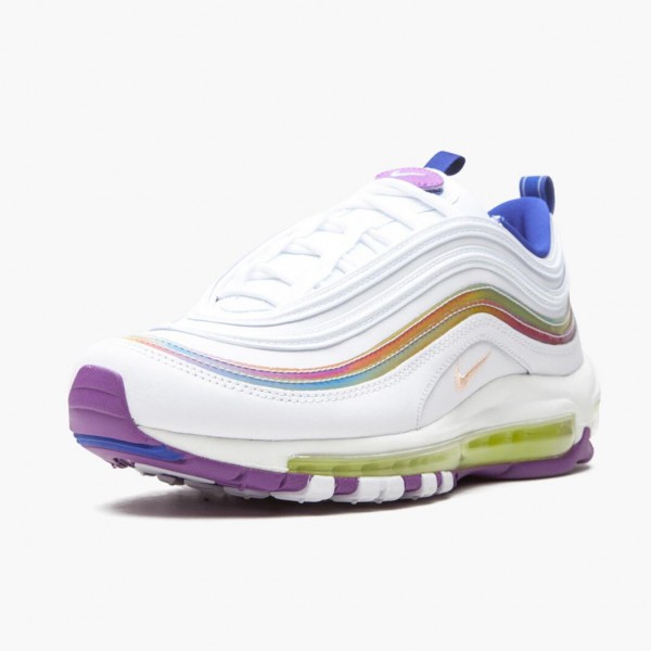 Billig  Nike Air Max 97 Hvit Iridescent Stripes CW2456 100 Dame Sneakers