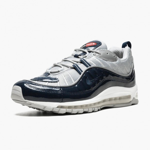 Svart  Nike Air Max 98 Supreme Obsidian 844694 400 Dame/Herre Sko