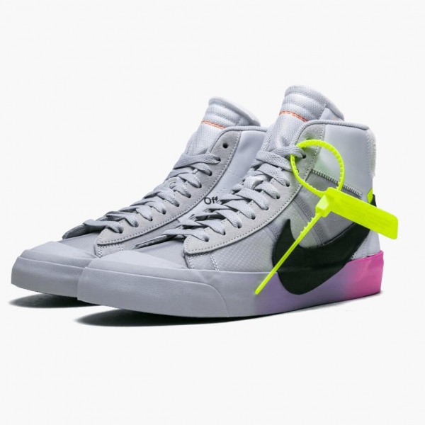 Rabatt  Nike Blazer Mid Off Hvit Wolf Grå Serena Queen AA3832 002 Dame/Herre Sneakers