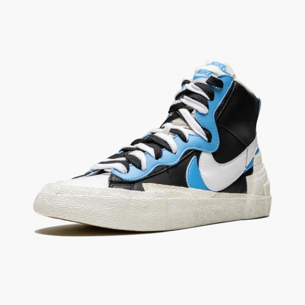 Butikk  Nike Blazer Mid sacai Hvit Svart Legend Blå BV0072 001 Dame/Herre Sneakers