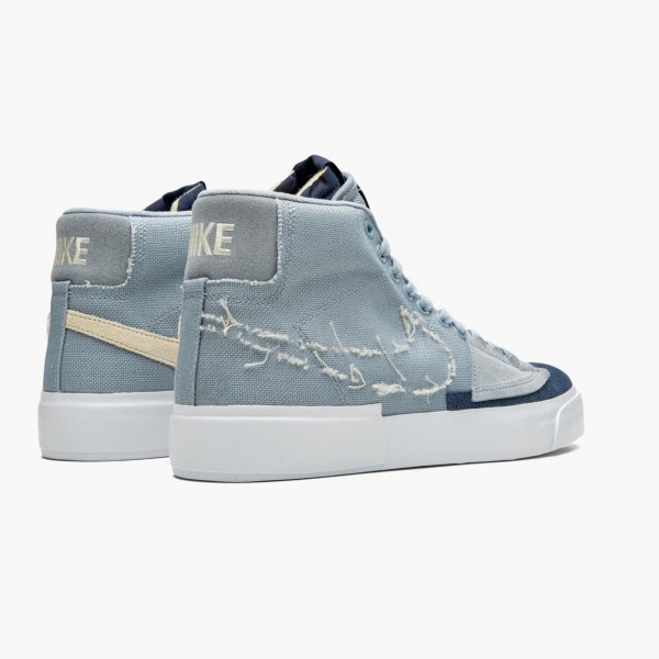 Svart  Nike SB Blazer Mid Edge Hack Pack Obsidian Mist CI3833 401 Dame/Herre Sneakers