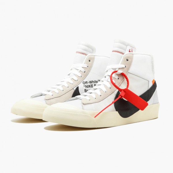 Butikk  Nike Blazer Mid Off Hvit AA3832 100 Dame/Herre Sneakers