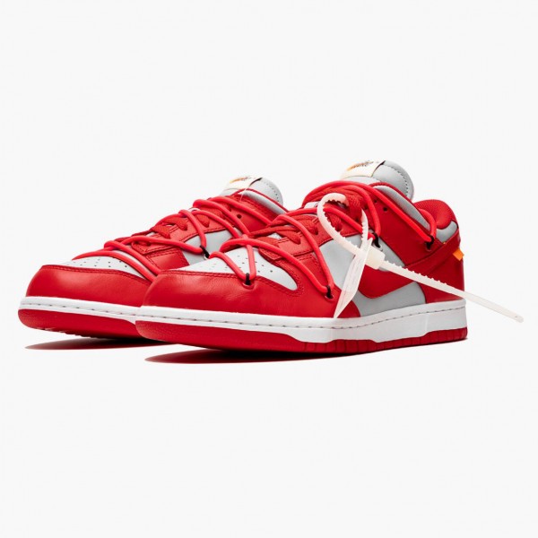 Hvit  Nike Dunk Low Off Hvit University Rød CT0856 600 Dame/Herre Sko