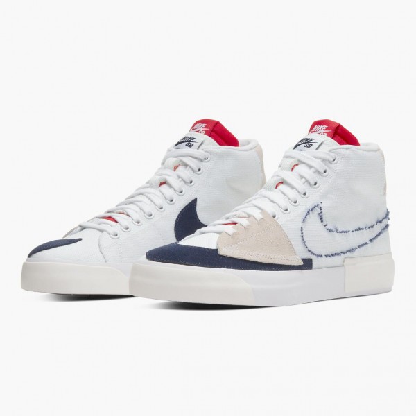 Hvit  Nike SB Blazer Mid Edge Hack Pack Hvit Sko