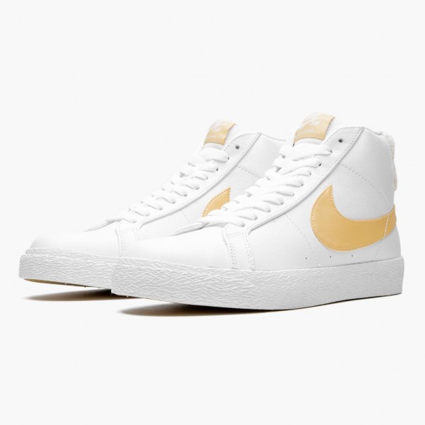 Butikk  Nike SB Zoom Blazer Mid Hvit Celestial Gull CJ6983 102 Dame/Herre Sko