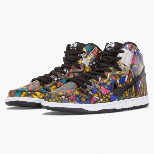 Ny  Nike Dunk SB High Cncpts Stained Glass 313171 606 Dame/Herre Sko