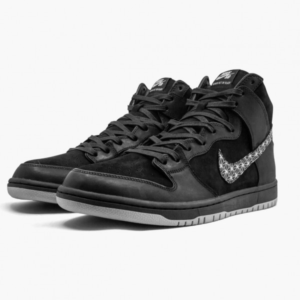 Brun  Nike SB Dunk High Svart Bar AH9613 002 Dame/Herre Sko