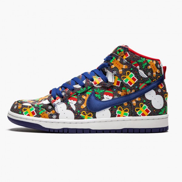 Nike SB Dunk High Concepts Ugly Christmas Sweater 881758 446 Dame/Herre