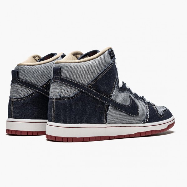 Brun  Nike SB Dunk High Reese Forbes Denim CT6680 100 Herre Sneakers