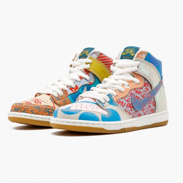 Svart  Nike SB Dunk High Thomas Campbell What the Dunk 918321 381 Dame/Herre Sko